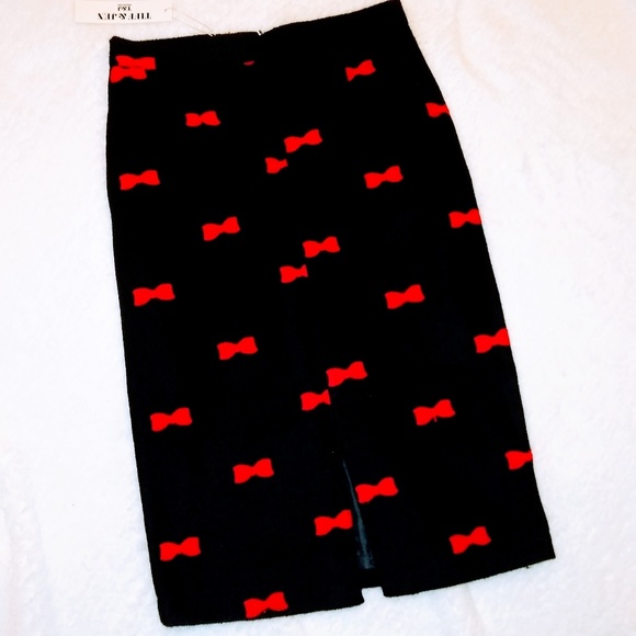 Last 1!β³2xHPπBoutique Pencil Skirt Red Bow - Picture 2 of 8